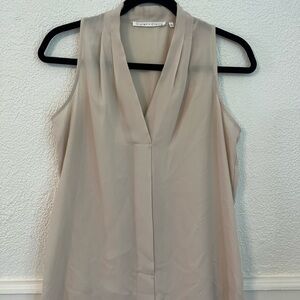 Violet & Claire Beige Sleeveless Blouse